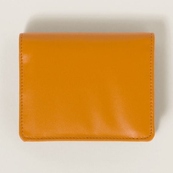 MIU MIU Soft Padded Leather Fold Wallet Orange - Picture 3 of 4